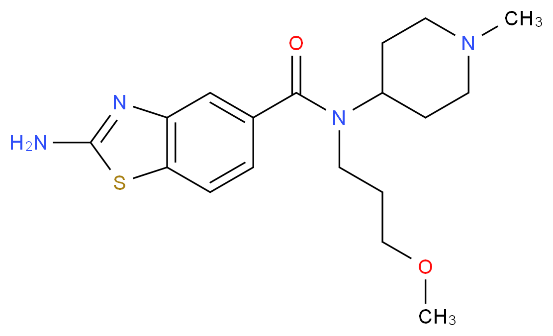 2-amino-N-(3-methoxypropyl)-N-(1-methyl-4-piperidinyl)-1,3-benzothiazole-5-carboxamide_分子结构_CAS_)