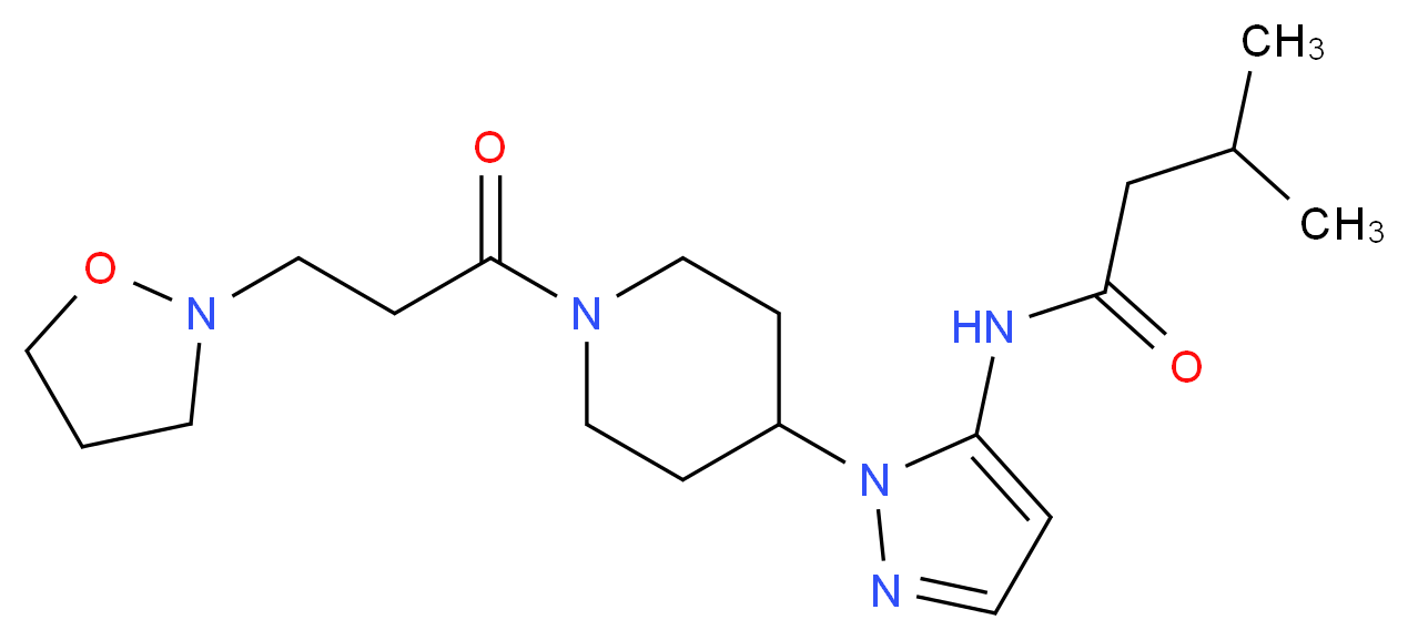 N-(1-{1-[3-(2-isoxazolidinyl)propanoyl]-4-piperidinyl}-1H-pyrazol-5-yl)-3-methylbutanamide_分子结构_CAS_)