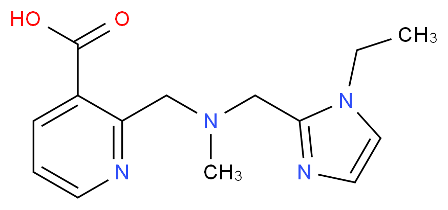 2-{[[(1-ethyl-1H-imidazol-2-yl)methyl](methyl)amino]methyl}nicotinic acid_分子结构_CAS_)