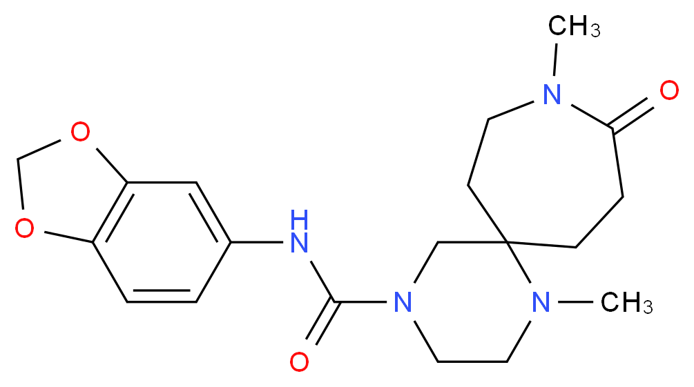 N-1,3-benzodioxol-5-yl-1,9-dimethyl-10-oxo-1,4,9-triazaspiro[5.6]dodecane-4-carboxamide_分子结构_CAS_)