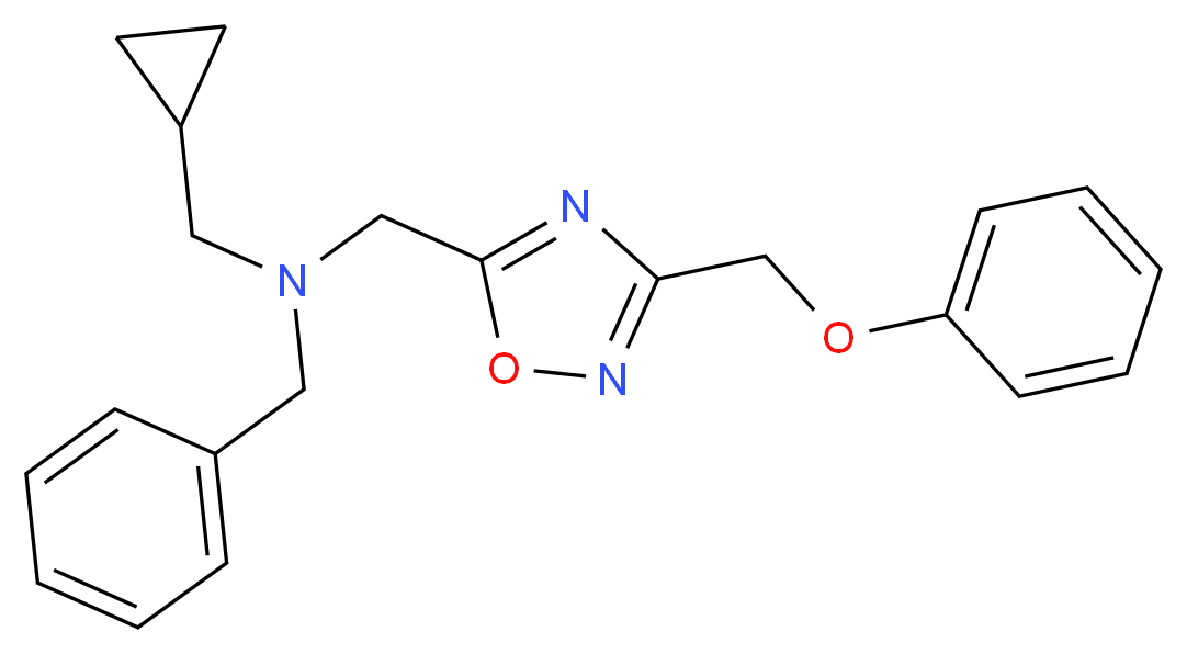 N-benzyl-1-cyclopropyl-N-{[3-(phenoxymethyl)-1,2,4-oxadiazol-5-yl]methyl}methanamine_分子结构_CAS_)