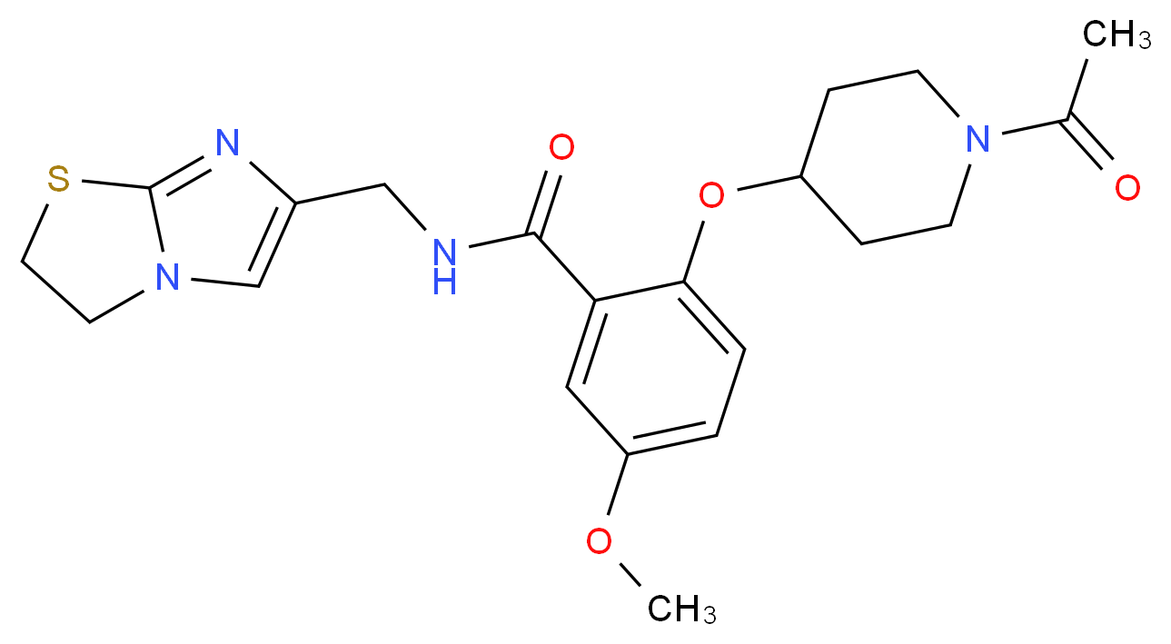 2-[(1-acetyl-4-piperidinyl)oxy]-N-(2,3-dihydroimidazo[2,1-b][1,3]thiazol-6-ylmethyl)-5-methoxybenzamide_分子结构_CAS_)
