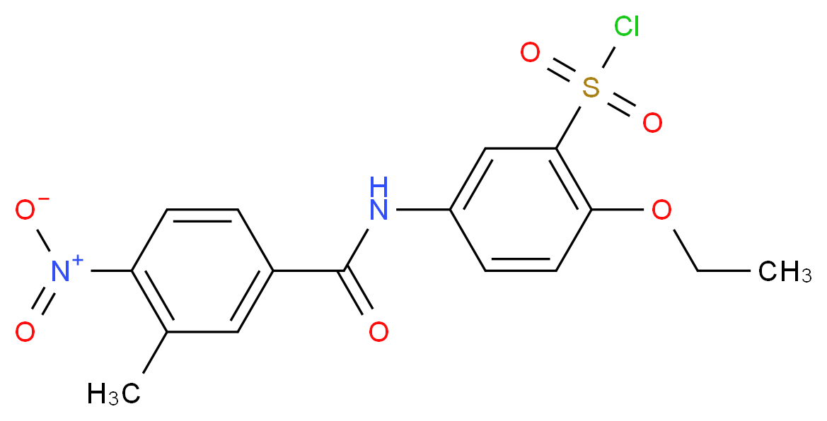 2-Ethoxy-5-(3-methyl-4-nitro-benzoylamino)-benzenesulfonyl chloride_分子结构_CAS_680618-07-9)