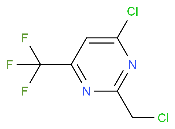 4-chloro-2-(chloromethyl)-6-(trifluoromethyl)pyrimidine_分子结构_CAS_1211539-88-6