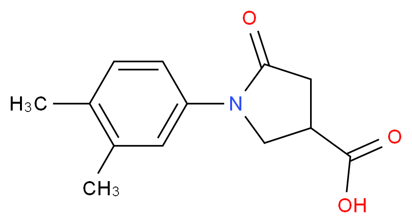 1-(3,4-dimethylphenyl)-5-oxopyrrolidine-3-carboxylic acid_分子结构_CAS_63674-65-7