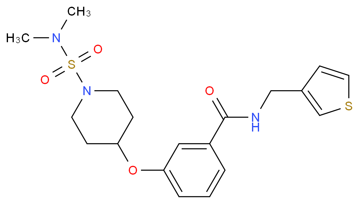 3-({1-[(dimethylamino)sulfonyl]-4-piperidinyl}oxy)-N-(3-thienylmethyl)benzamide_分子结构_CAS_)