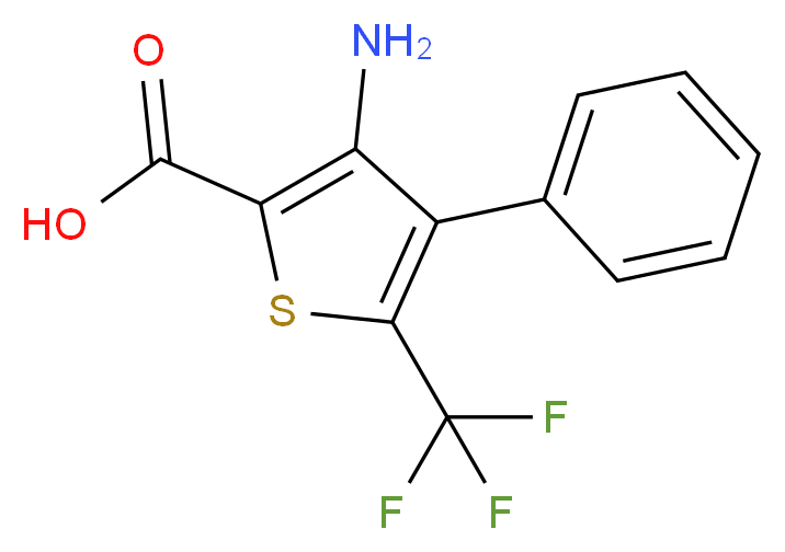 3-amino-4-phenyl-5-(trifluoromethyl)thiophene-2-carboxylic acid_分子结构_CAS_849066-52-0)