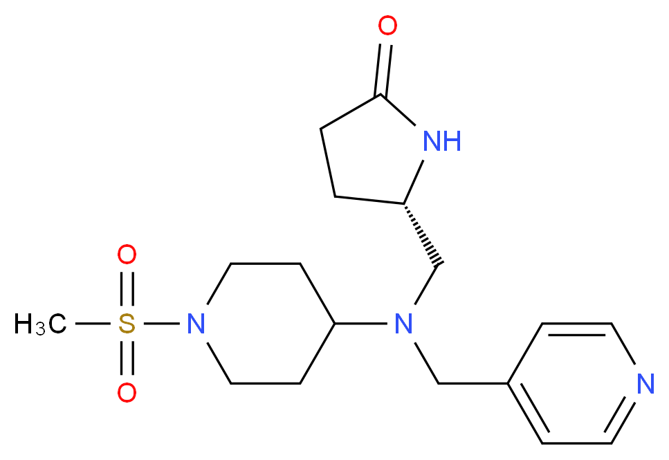 (5S)-5-{[[1-(methylsulfonyl)piperidin-4-yl](pyridin-4-ylmethyl)amino]methyl}pyrrolidin-2-one_分子结构_CAS_)