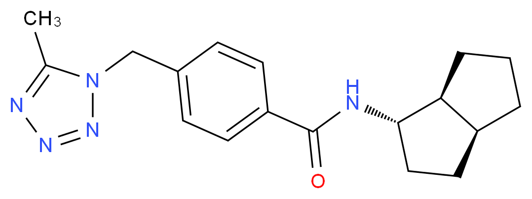 4-[(5-methyl-1H-tetrazol-1-yl)methyl]-N-[(1S*,3aS*,6aS*)-octahydropentalen-1-yl]benzamide_分子结构_CAS_)