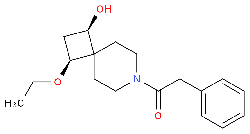 (1R*,3S*)-3-ethoxy-7-(phenylacetyl)-7-azaspiro[3.5]nonan-1-ol_分子结构_CAS_)