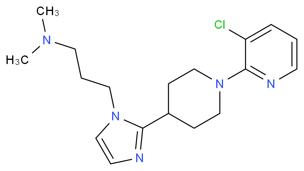 (3-{2-[1-(3-chloro-2-pyridinyl)-4-piperidinyl]-1H-imidazol-1-yl}propyl)dimethylamine_分子结构_CAS_)