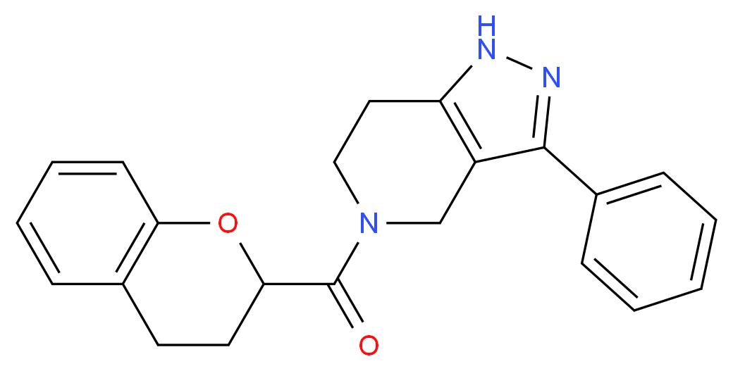 5-(3,4-dihydro-2H-chromen-2-ylcarbonyl)-3-phenyl-4,5,6,7-tetrahydro-1H-pyrazolo[4,3-c]pyridine_分子结构_CAS_)