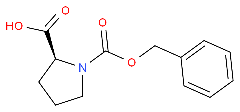 (2S)-1-[(benzyloxy)carbonyl]pyrrolidine-2-carboxylic acid_分子结构_CAS_1148-11-4