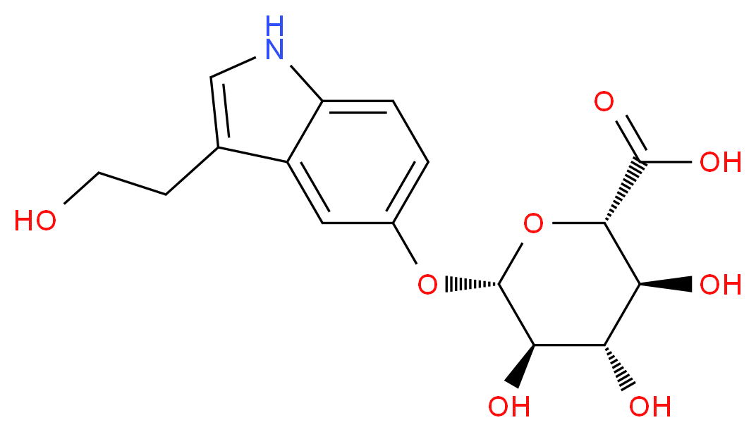 (2S,3S,4S,5R,6S)-3,4,5-trihydroxy-6-{[3-(2-hydroxyethyl)-1H-indol-5-yl]oxy}oxane-2-carboxylic acid_分子结构_CAS_27939-38-4