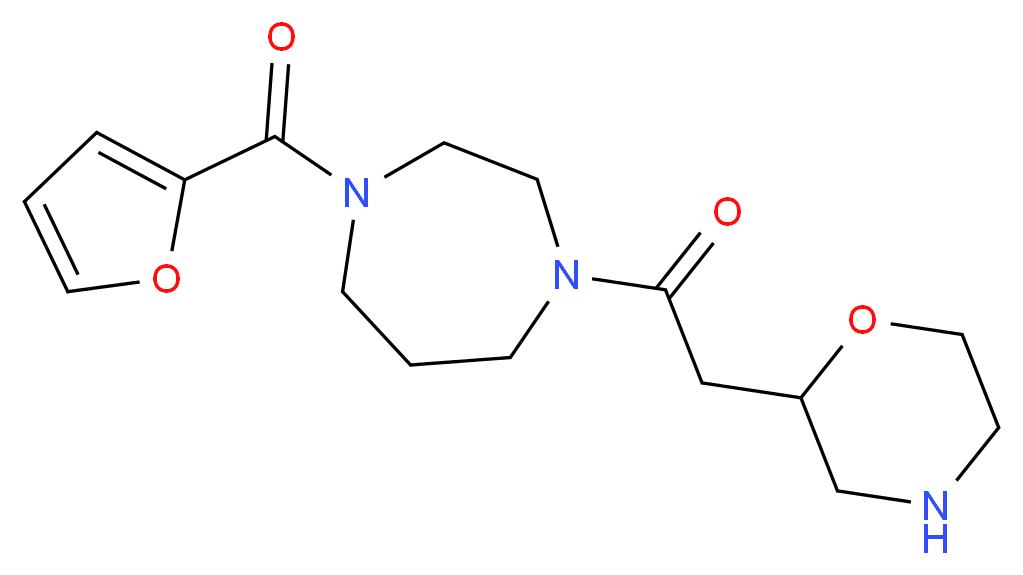 1-(2-furoyl)-4-(morpholin-2-ylacetyl)-1,4-diazepane_分子结构_CAS_)