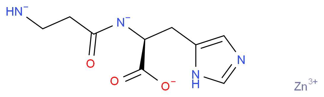 λ<sup>3</sup>-zinc(3+) ion (2S)-2-[(3-azanidylpropanoyl)azanidyl]-3-(1H-imidazol-5-yl)propanoate_分子结构_CAS_107667-60-7