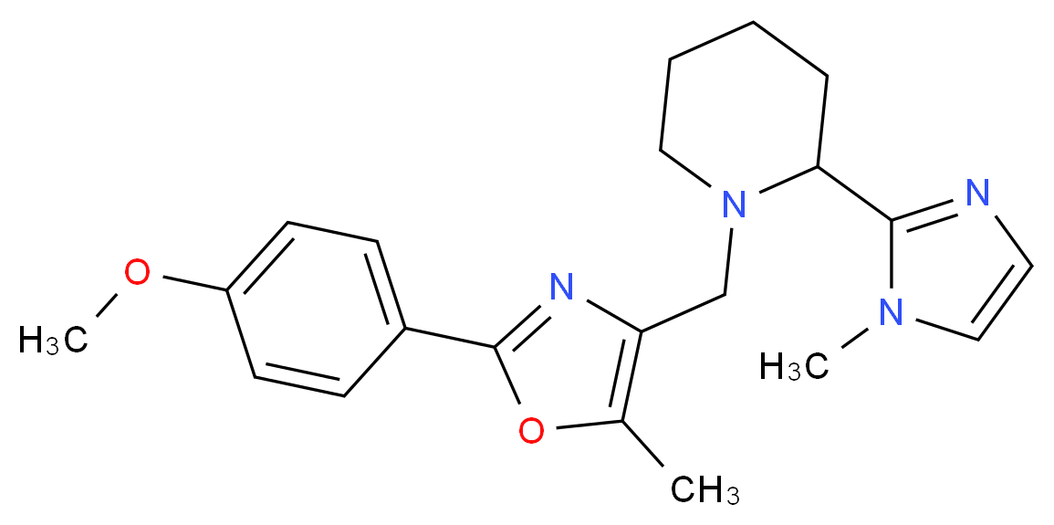 1-{[2-(4-methoxyphenyl)-5-methyl-1,3-oxazol-4-yl]methyl}-2-(1-methyl-1H-imidazol-2-yl)piperidine_分子结构_CAS_)