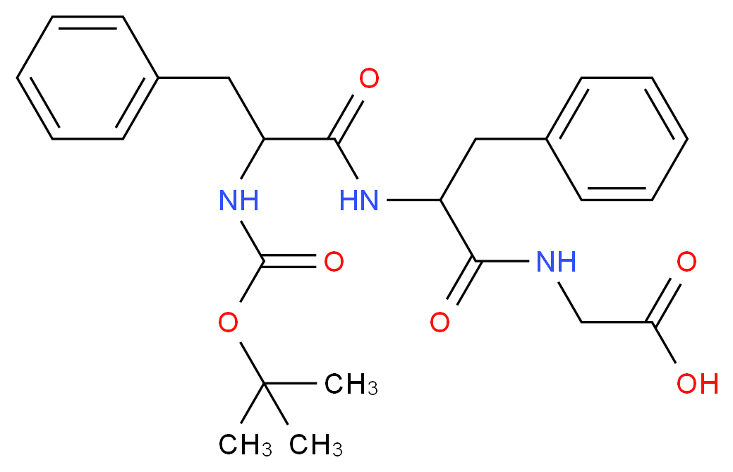 2-[2-(2-{[(tert-butoxy)carbonyl]amino}-3-phenylpropanamido)-3-phenylpropanamido]acetic acid_分子结构_CAS_82816-76-0
