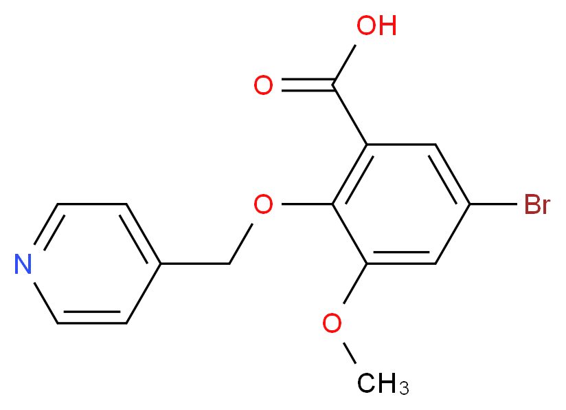 5-bromo-3-methoxy-2-(pyridin-4-ylmethoxy)benzoic acid_分子结构_CAS_923852-07-7)