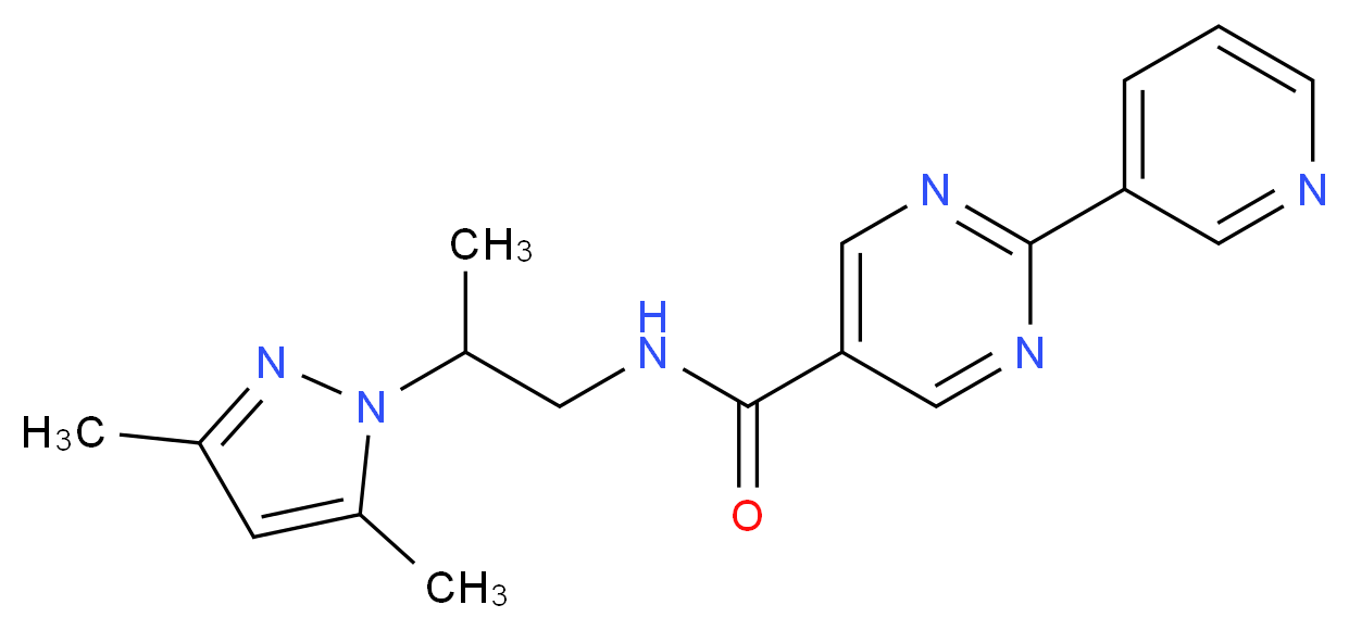 N-[2-(3,5-dimethyl-1H-pyrazol-1-yl)propyl]-2-pyridin-3-ylpyrimidine-5-carboxamide_分子结构_CAS_)