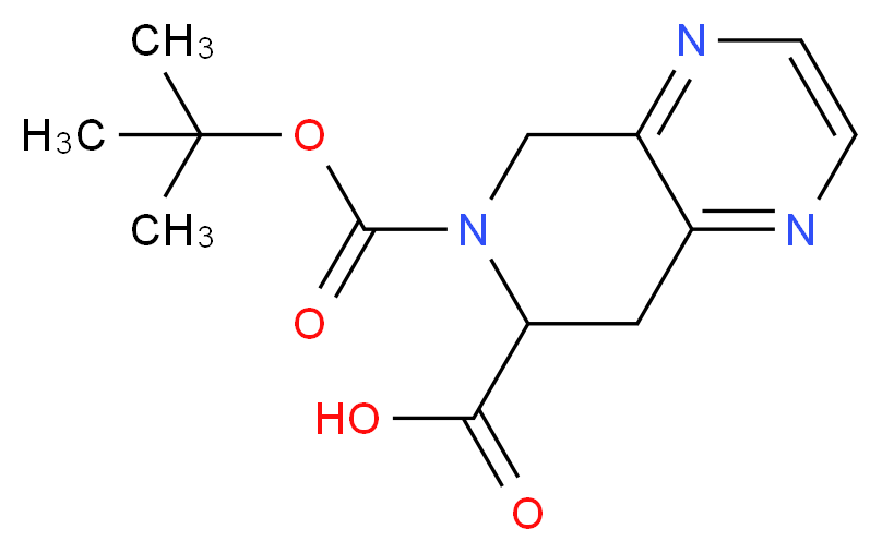 6-(tert-Butoxycarbonyl)-5,6,7,8-tetrahydropyrido-[3,4-b]pyrazine-7-carboxylic acid_分子结构_CAS_264623-57-6)
