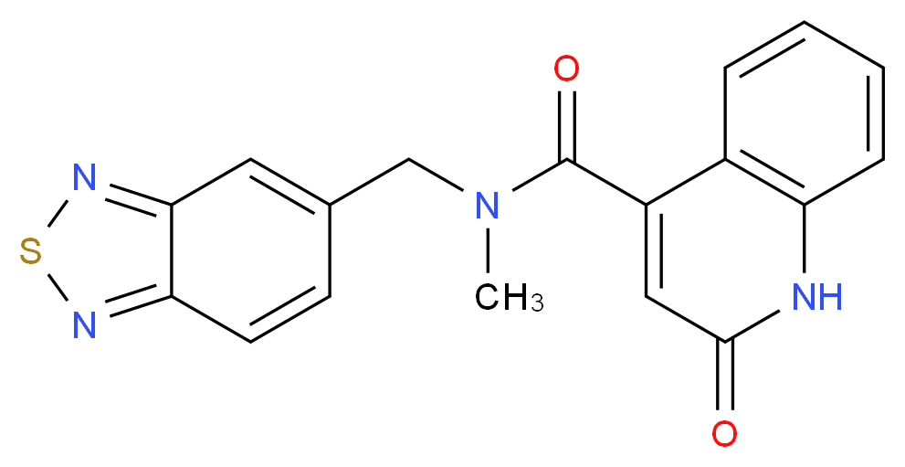 N-(2,1,3-benzothiadiazol-5-ylmethyl)-N-methyl-2-oxo-1,2-dihydro-4-quinolinecarboxamide_分子结构_CAS_)