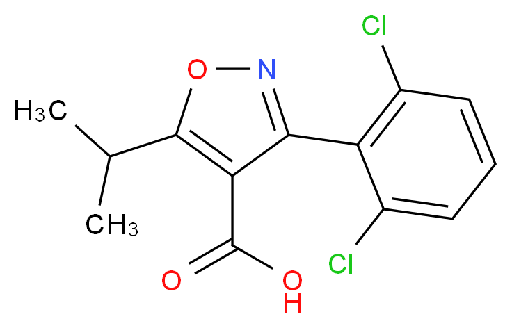 3-(2,6-dichlorophenyl)-5-(propan-2-yl)-1,2-oxazole-4-carboxylic acid_分子结构_CAS_774605-58-2