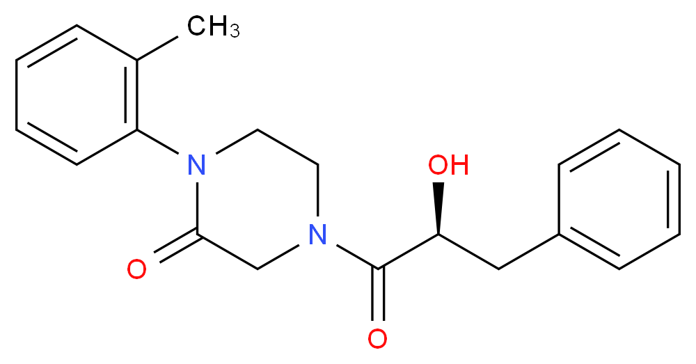 4-[(2S)-2-hydroxy-3-phenylpropanoyl]-1-(2-methylphenyl)-2-piperazinone_分子结构_CAS_)