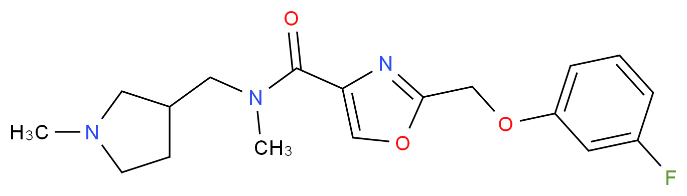 2-[(3-fluorophenoxy)methyl]-N-methyl-N-[(1-methylpyrrolidin-3-yl)methyl]-1,3-oxazole-4-carboxamide_分子结构_CAS_)