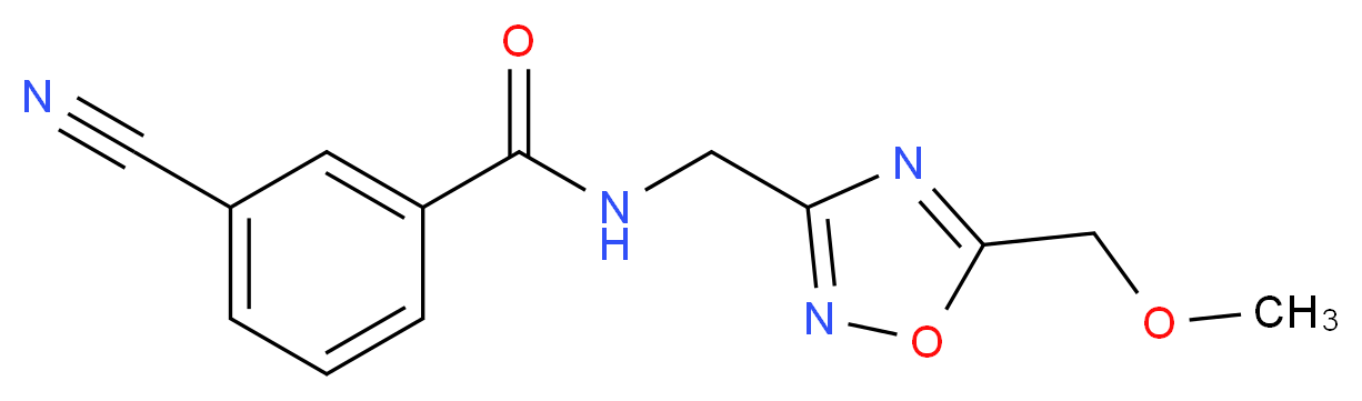 3-cyano-N-{[5-(methoxymethyl)-1,2,4-oxadiazol-3-yl]methyl}benzamide_分子结构_CAS_)