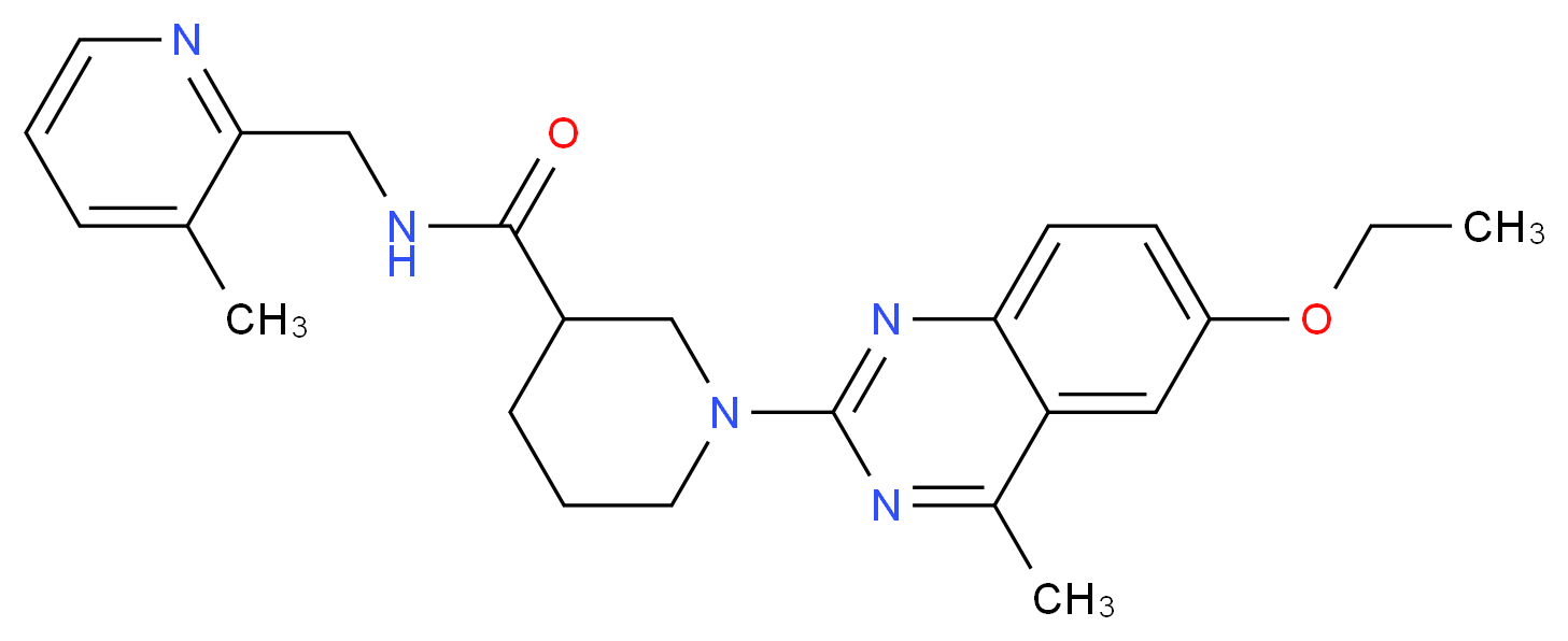 1-(6-ethoxy-4-methyl-2-quinazolinyl)-N-[(3-methyl-2-pyridinyl)methyl]-3-piperidinecarboxamide_分子结构_CAS_)
