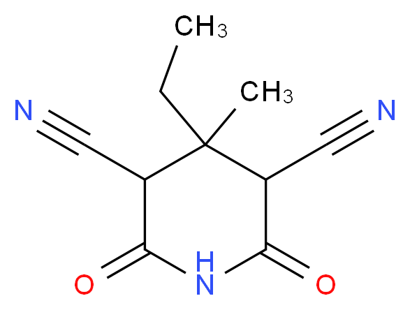 4-ethyl-4-methyl-2,6-dioxopiperidine-3,5-dicarbonitrile_分子结构_CAS_1135-62-2