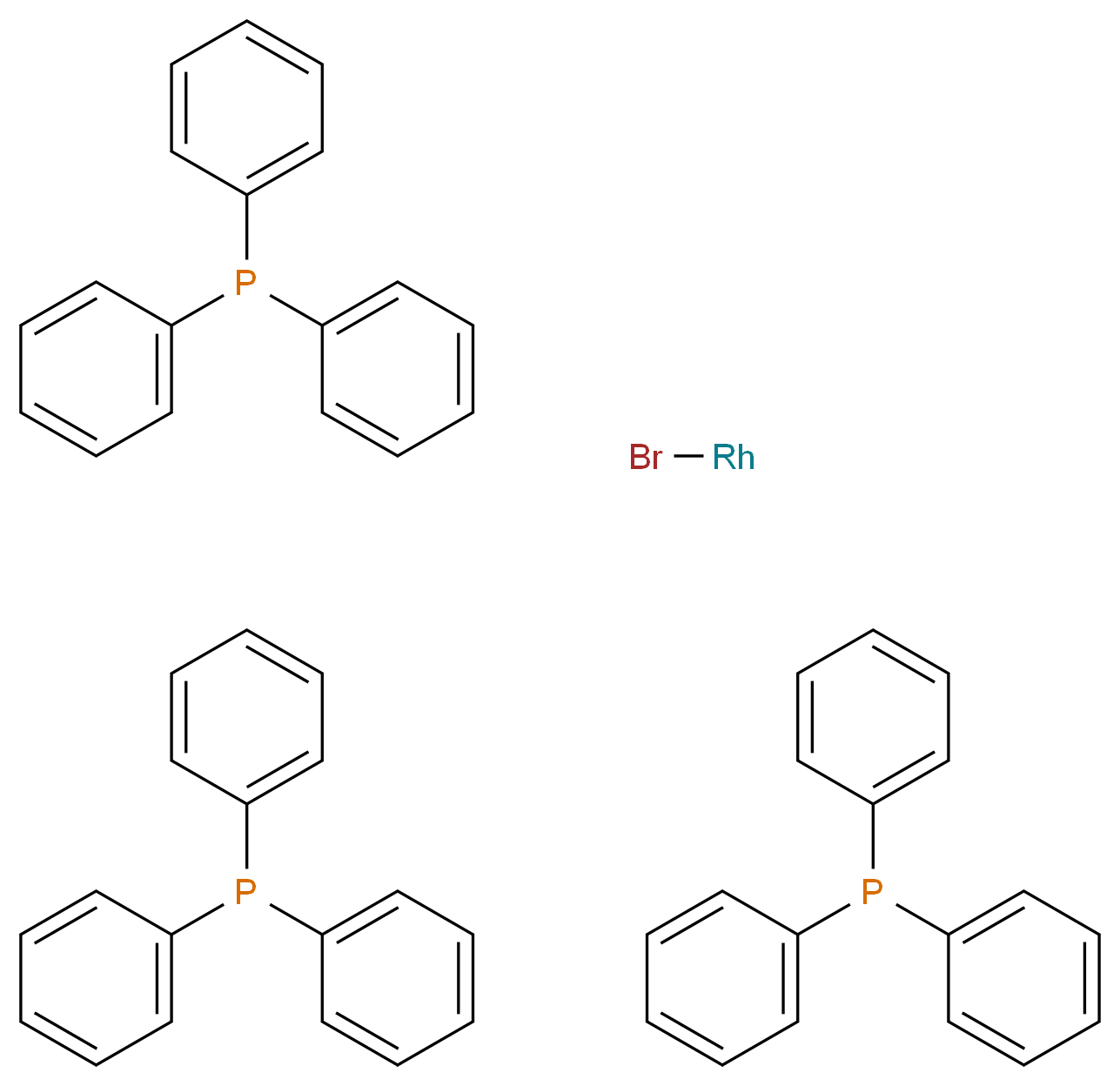 三(三苯基膦)溴化铑(I)_分子结构_CAS_14973-89-8)