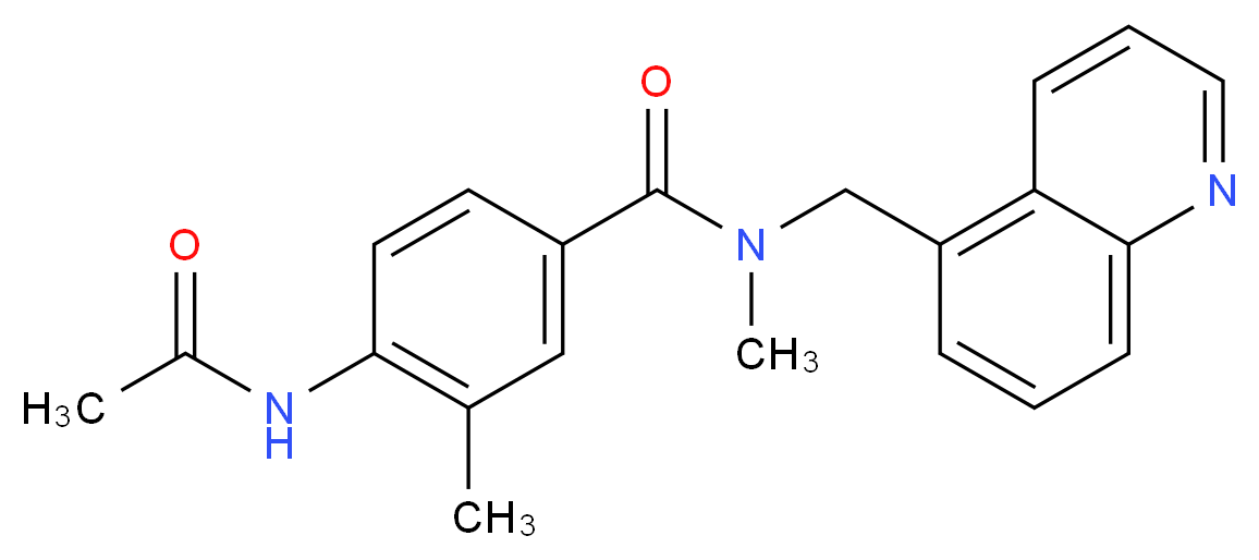 4-(acetylamino)-N,3-dimethyl-N-(quinolin-5-ylmethyl)benzamide_分子结构_CAS_)