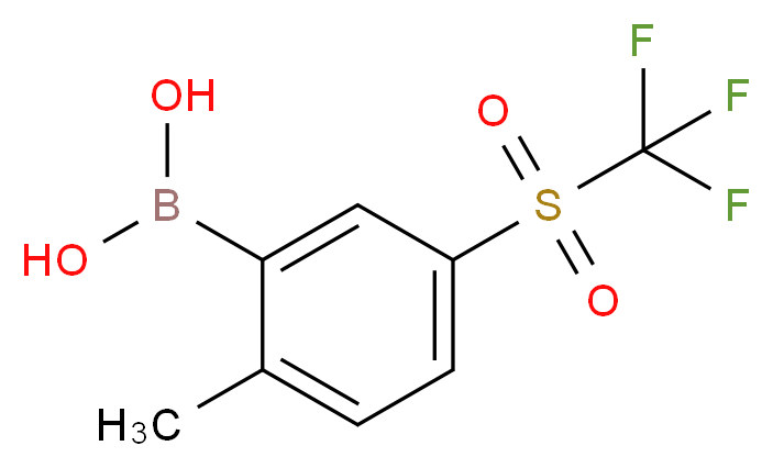 (2-Methyl-5-((trifluoromethyl)sulfonyl)phenyl)boronic acid_分子结构_CAS_1150114-49-0)