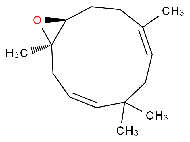 (1R,3E,7E,11S)-1,5,5,8-tetramethyl-12-oxabicyclo[9.1.0]dodeca-3,7-diene_分子结构_CAS_19888-34-7