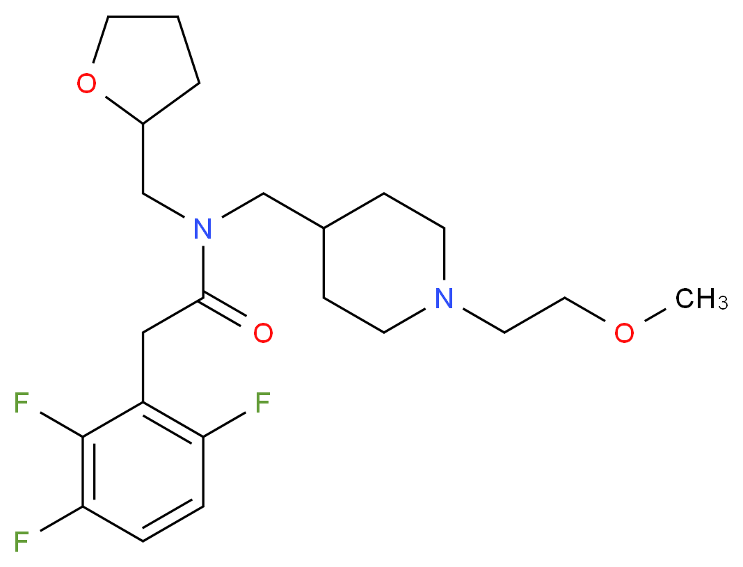 N-{[1-(2-methoxyethyl)-4-piperidinyl]methyl}-N-(tetrahydro-2-furanylmethyl)-2-(2,3,6-trifluorophenyl)acetamide_分子结构_CAS_)