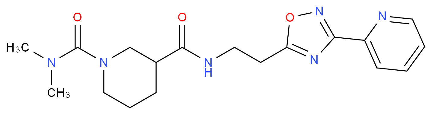 N~1~,N~1~-dimethyl-N~3~-{2-[3-(2-pyridinyl)-1,2,4-oxadiazol-5-yl]ethyl}-1,3-piperidinedicarboxamide_分子结构_CAS_)