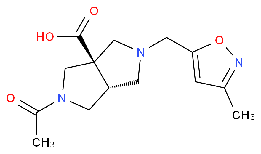 (3aR*,6aR*)-2-acetyl-5-[(3-methylisoxazol-5-yl)methyl]hexahydropyrrolo[3,4-c]pyrrole-3a(1H)-carboxylic acid_分子结构_CAS_)