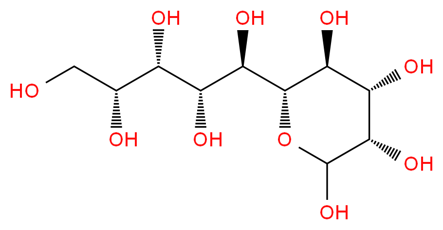 (1R,2R,3S,4R)-1-[(2R,3S,4S,5S)-3,4,5,6-tetrahydroxyoxan-2-yl]pentane-1,2,3,4,5-pentol_分子结构_CAS_641-74-7