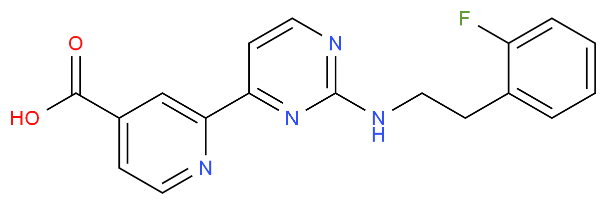 2-(2-{[2-(2-fluorophenyl)ethyl]amino}pyrimidin-4-yl)isonicotinic acid_分子结构_CAS_)
