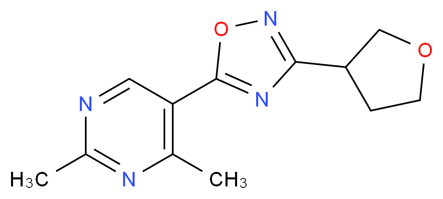 2,4-dimethyl-5-[3-(tetrahydrofuran-3-yl)-1,2,4-oxadiazol-5-yl]pyrimidine_分子结构_CAS_)