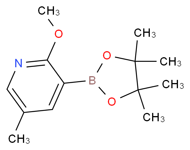 2-methoxy-5-methyl-3-(tetramethyl-1,3,2-dioxaborolan-2-yl)pyridine_分子结构_CAS_1083168-84-6