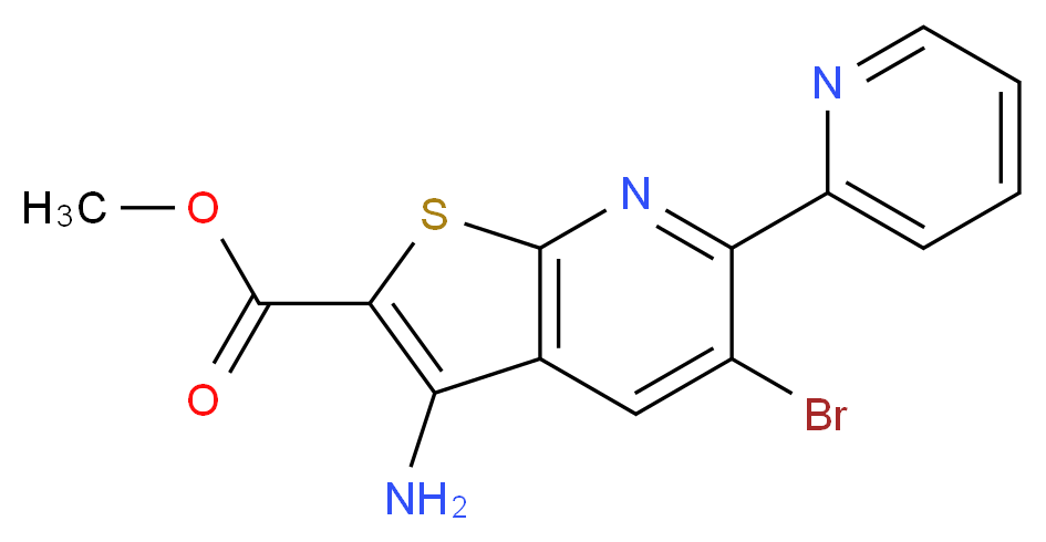 methyl 3-amino-5-bromo-6-(2-pyridinyl)thieno[2,3-b]pyridine-2-carboxylate_分子结构_CAS_)