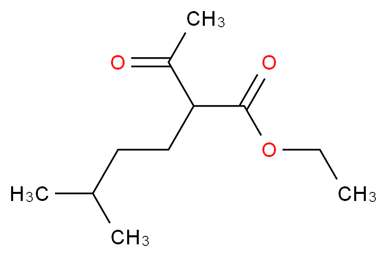 ethyl 2-acetyl-5-methylhexanoate_分子结构_CAS_1522-30-1