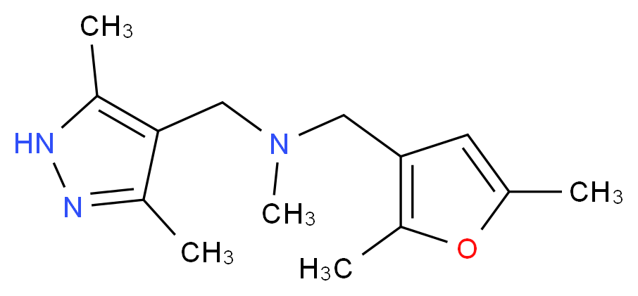 1-(2,5-dimethyl-3-furyl)-N-[(3,5-dimethyl-1H-pyrazol-4-yl)methyl]-N-methylmethanamine_分子结构_CAS_)
