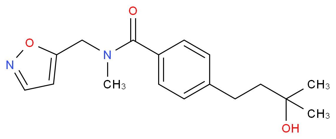 4-(3-hydroxy-3-methylbutyl)-N-(5-isoxazolylmethyl)-N-methylbenzamide_分子结构_CAS_)