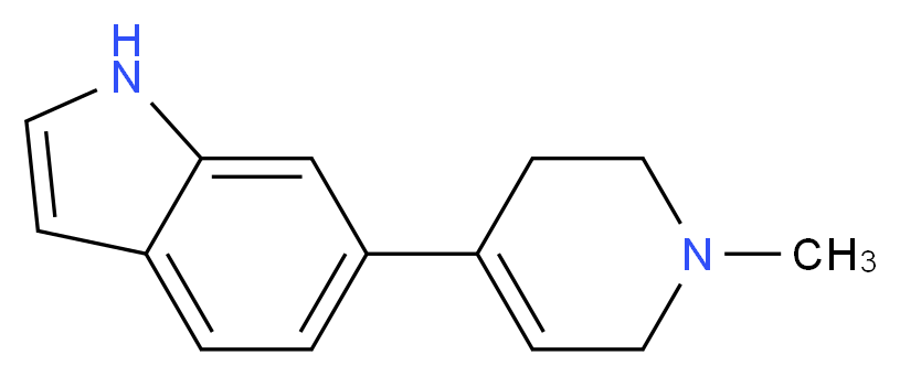 6-(1-methyl-1,2,3,6-tetrahydropyridin-4-yl)-1H-indole_分子结构_CAS_321744-85-8