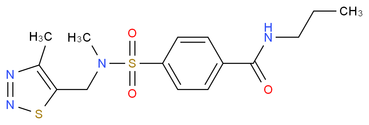 4-({methyl[(4-methyl-1,2,3-thiadiazol-5-yl)methyl]amino}sulfonyl)-N-propylbenzamide_分子结构_CAS_)