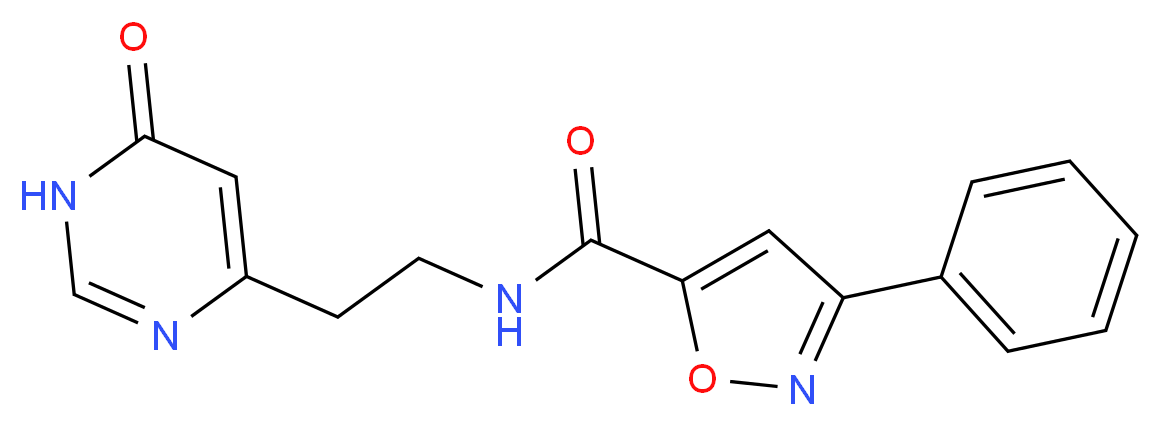 N-[2-(6-oxo-1,6-dihydropyrimidin-4-yl)ethyl]-3-phenylisoxazole-5-carboxamide_分子结构_CAS_)